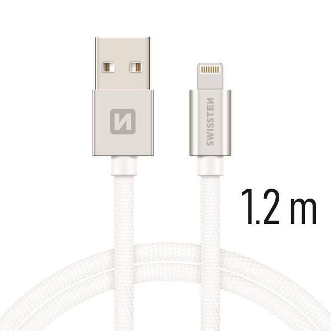 Swissten Datový USB kabel s konektorem USB / Lightning, 1.2m,